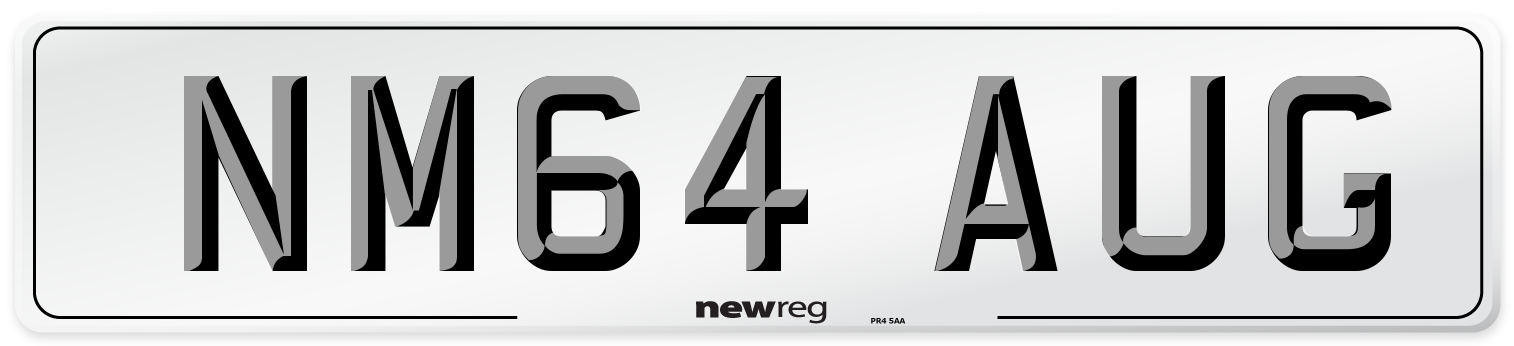 NM64 AUG Number Plate from New Reg